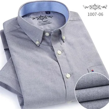 

Summer 2020 Mens Short sleeve Shirts collar oxford fabric Casual Male shirts breath comfrotable Regular Slim Fit Chemise Homme