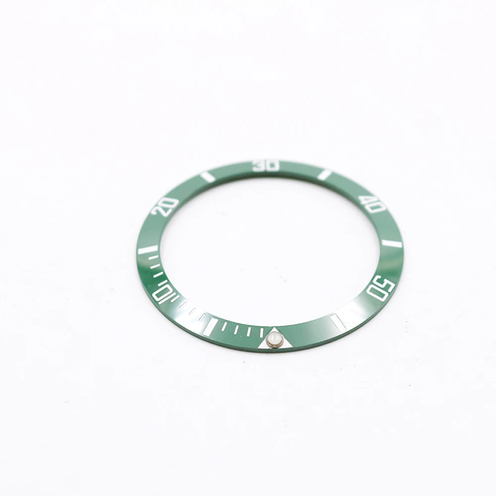 CARLYWET Wholesale Replacement Green With White Writings Ceramic Bezel 38mm Insert made for Submariner GMT 40mm 116610 LN