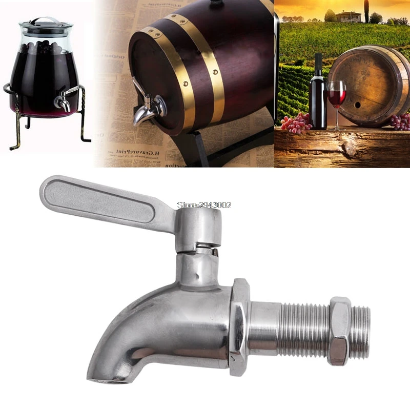 

Stainless Steel Beverage Drink Dispenser Wine Barrel Spigot / Tap / Faucet M16