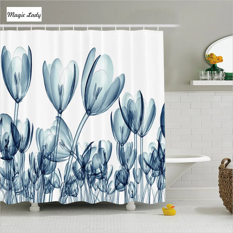 Shower Curtain Decor Bathroom Accessories Party Xray Flower Bunch Xray