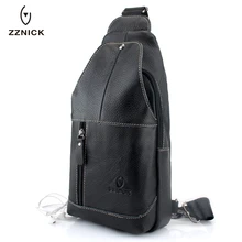 ZZNICK, Мужская нагрудная сумка, натуральная кожа, через плечо, водостойкая, повседневная мужская нагрудная сумка, сумка на плечо, Мужская маленькая сумка на плечо
