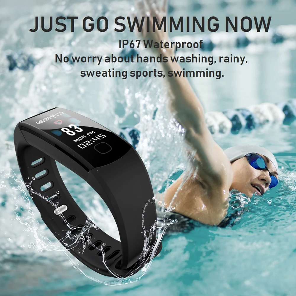 L8STAR R8C Fitness Tracker Smart Wristband Real Time Heart Rate USB Charge IP67 Waterproof Smart Bracelet Blood Pressure band