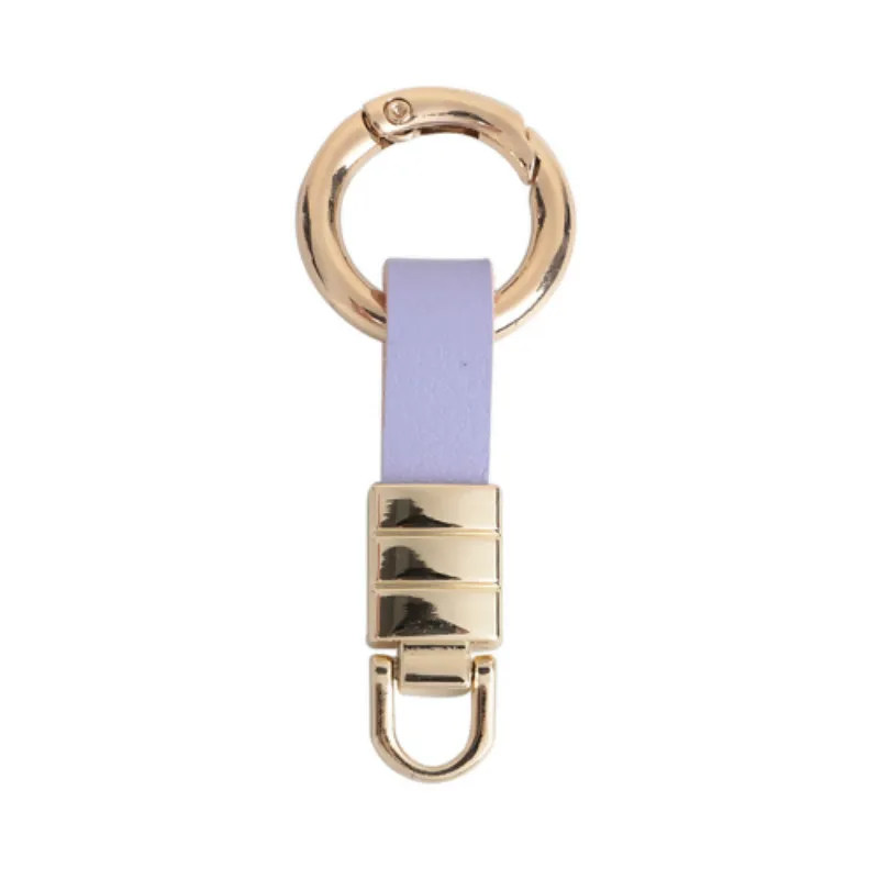 

8Seasons Simple PU Leather Keychain & Keyring Gold Color White/Black/Purple Casual Key Chains 65mm(2 4/8") x 25mm(1"), 2 PCs