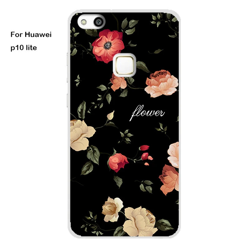 Huawei P10 lite Case Cover TPU Case For Huawei P10 lite Phone Cover Sweet Floral Cute Cat TPU P10 lite Soft Case Fashion 100%   8