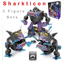 Трансформация G1 Sharkticon MFT MF-26 KO 3 шт. Металлический Набор покрытий фигурка робот мальчик коллекция игрушек Трансформация G1 Sharkticon MFT MF-26 KO 3 шт. Металлический Набор покрытий фигурка робот мальчик коллекция игрушек