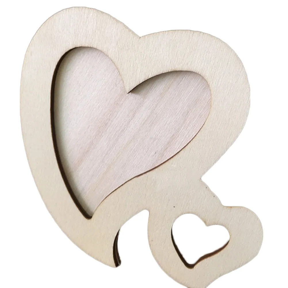 2017 Romatic Wooden Double Heart Photo Frame DIY Picture Frame Art