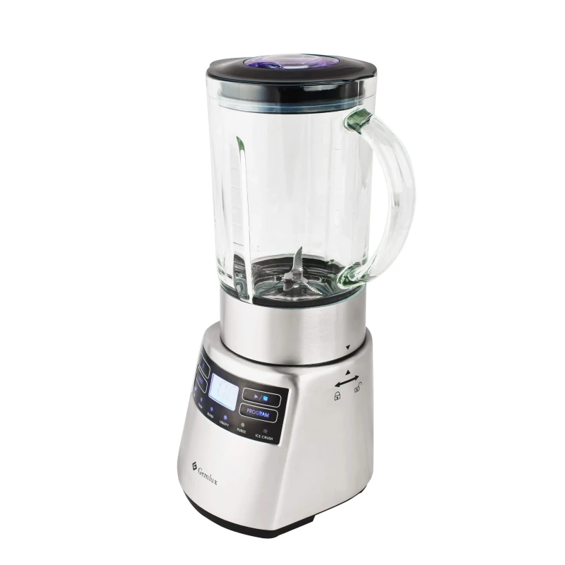 Блендер GEMLUX GL-PB-788S (Мощность 1000 Вт, объем 1,5 л, стеклянный стакан с крышкой, материал корпуса - нержавеющая сталь, 6-ти лопастной нож из нержавеющей стали)