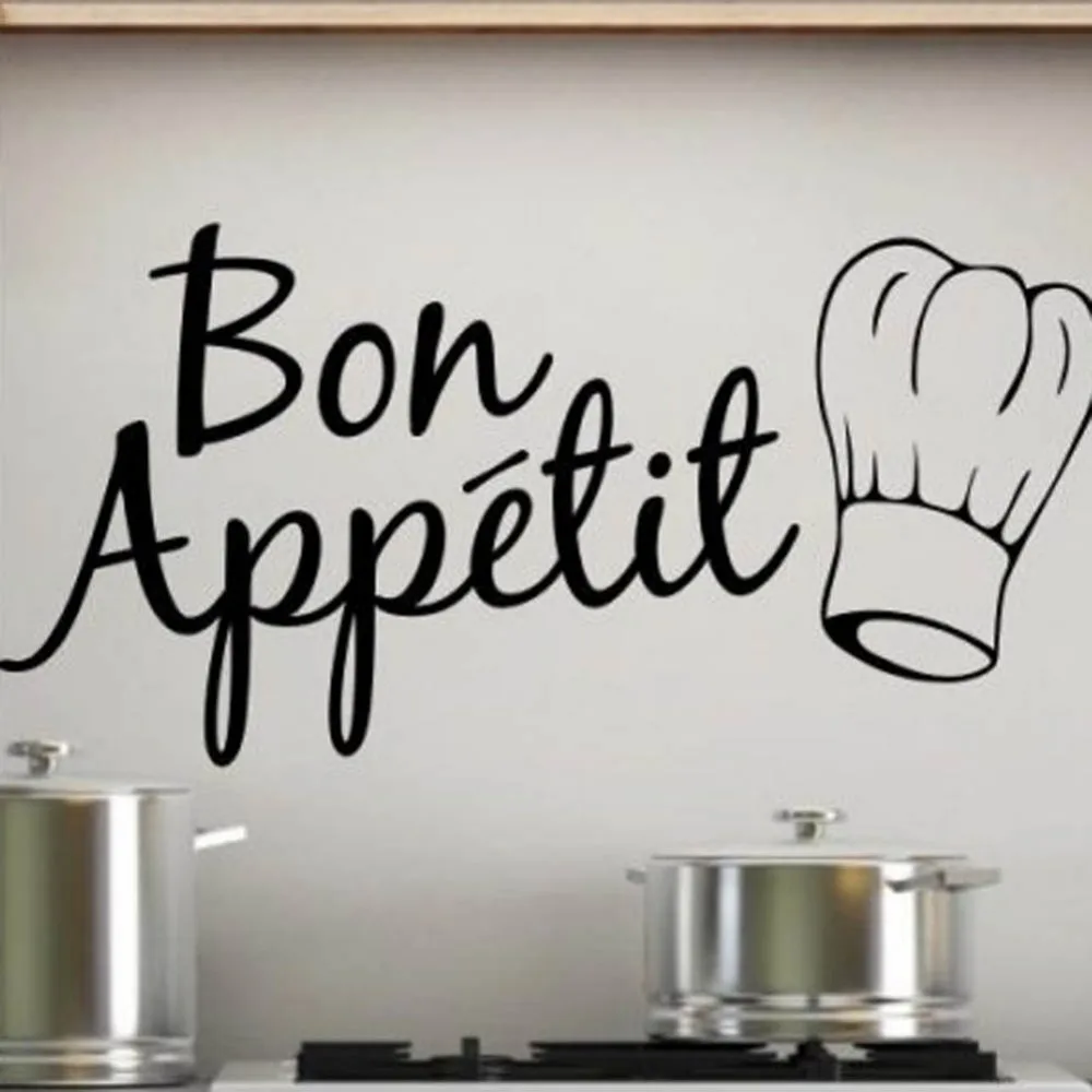 Bon Appetit Food Wall Stickers Kitchen Room Decoration Diy Vinyl