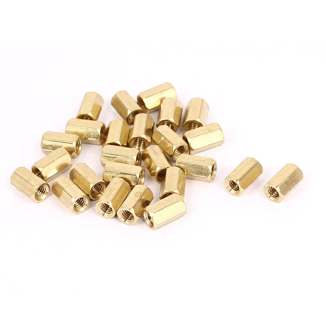 UXCELL 25Pcs Nuts M4 X 10Mm Female Thread Brass Hex Standoff Pillar Rod Spacer Coupler Nut For