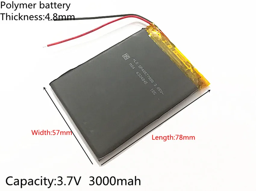 Полимерный аккумулятор 3000 mah 3,7 V 485778 умный дом MP3 динамики литий-ионный аккумулятор для DVR, gps, mp3, mp4, мобильный телефон, динамик