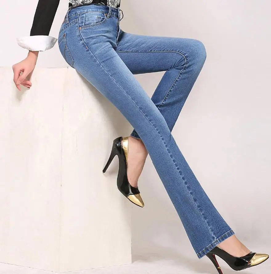 High Waist Flare Jeans Pants Plus Size Stretch Skinny Jeans Women Wide Leg Denim Boot Cuts 4Xl High Waist Flare Jeans Pants Plus Size Stretch Skinny Jeans Women Wide Leg Denim Boot Cuts 4Xl