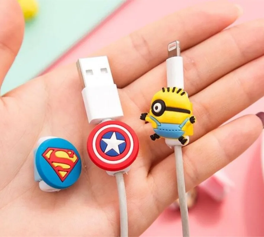Hoqueen Promotion 20 шт./лот милый мультяшный рисунок usb кабель для передачи данных защита