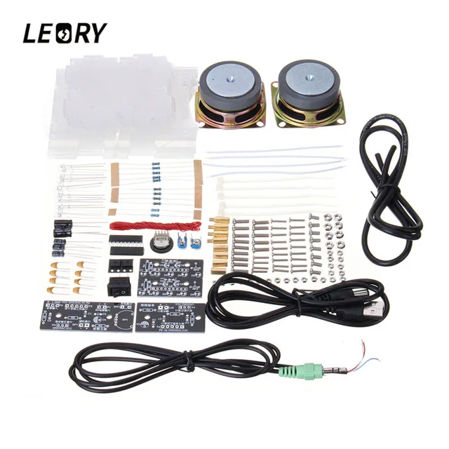 Cheap LEORY 8002 Mini Amplifier Speaker DIY Audiophile Dual Loudspeakers Electronic Components Stereo CH2.0 Subwoofer Assembles