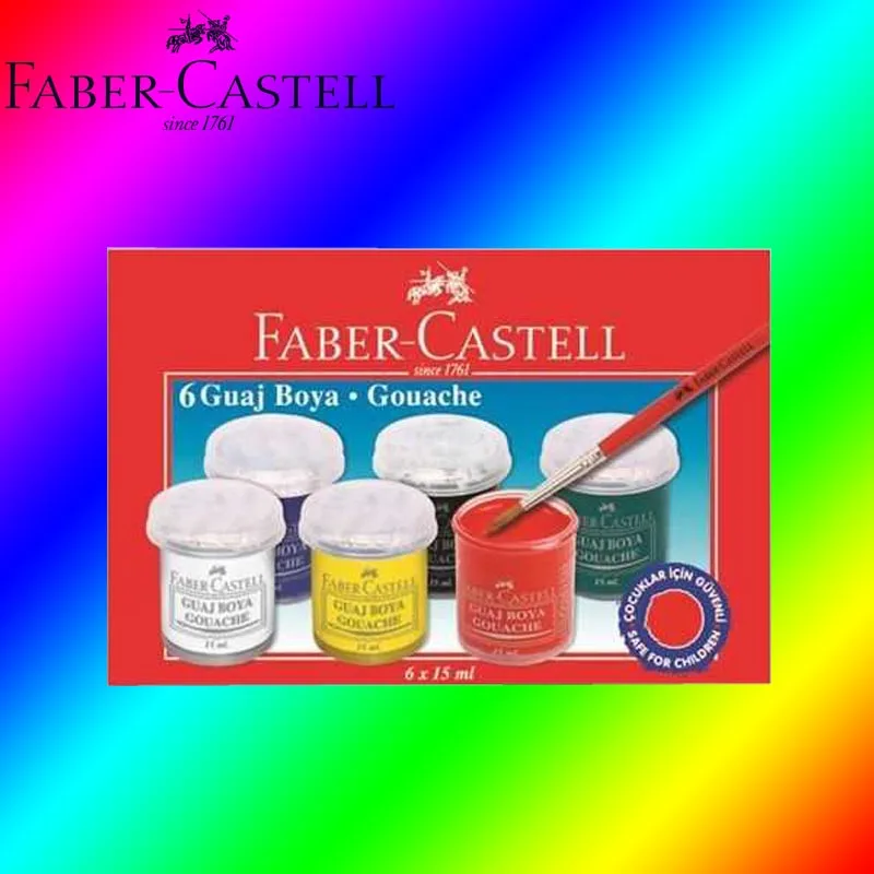 160400 Faber Castell гуашь 6 цветов 6x15 мл Высокое качество гуашь Набор для рисования Рисование для татуажа, пигмент для мануального татуажа товары для рукоделия