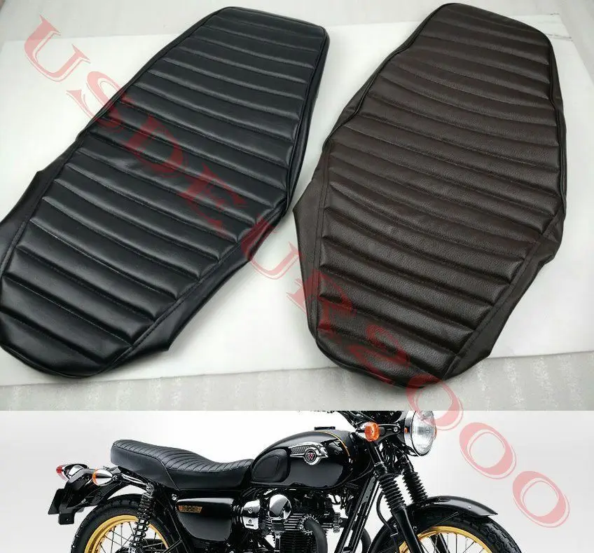 Replacement Seat cover for KAWASAKI EJ W800 W400 all years Black / Brown| -