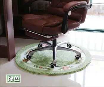 

Round shaped floral pattern rug plush mat carpet chair mat anti slip indoor