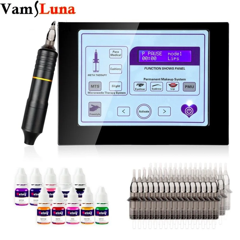 

Professional Eyebrow Tattoo Machine Pen For Permanent Make Up Eyebrows Lip Microblading Makeup DIY Kit With 20pcs Tattoo Needle