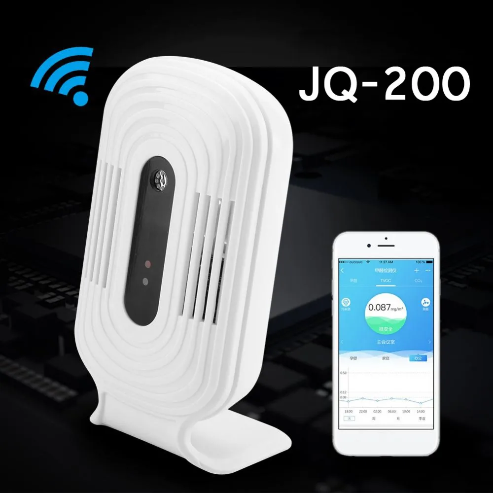 

JQ-200/JQ-300 Intelligent WIFI Home Smog Meter CO2 HCHO Air Quality Analysis Tester Detector Sensor Temperature Humidity Monitor