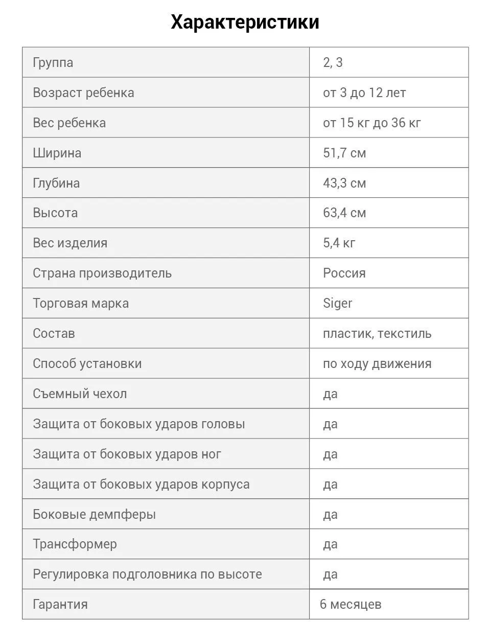 Детское автокресло Siger "Олимп FIX" 3-12 лет, 15-36 кг, группа 2/3