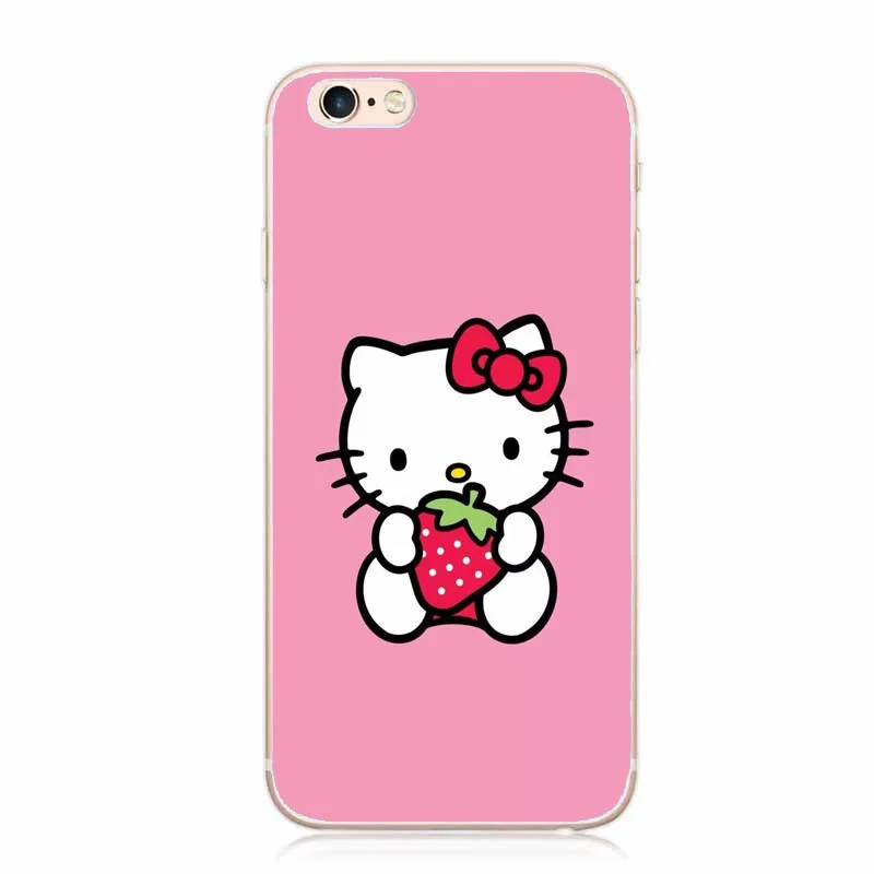 IMIDO hello kitty Мягкий ТПУ силиконовый чехол подходит для Apple iPhone X XR XS Max 8 для iPhone 7 8 6 6S Plus 5 5S чехлы для телефонов - Цвет: TPU