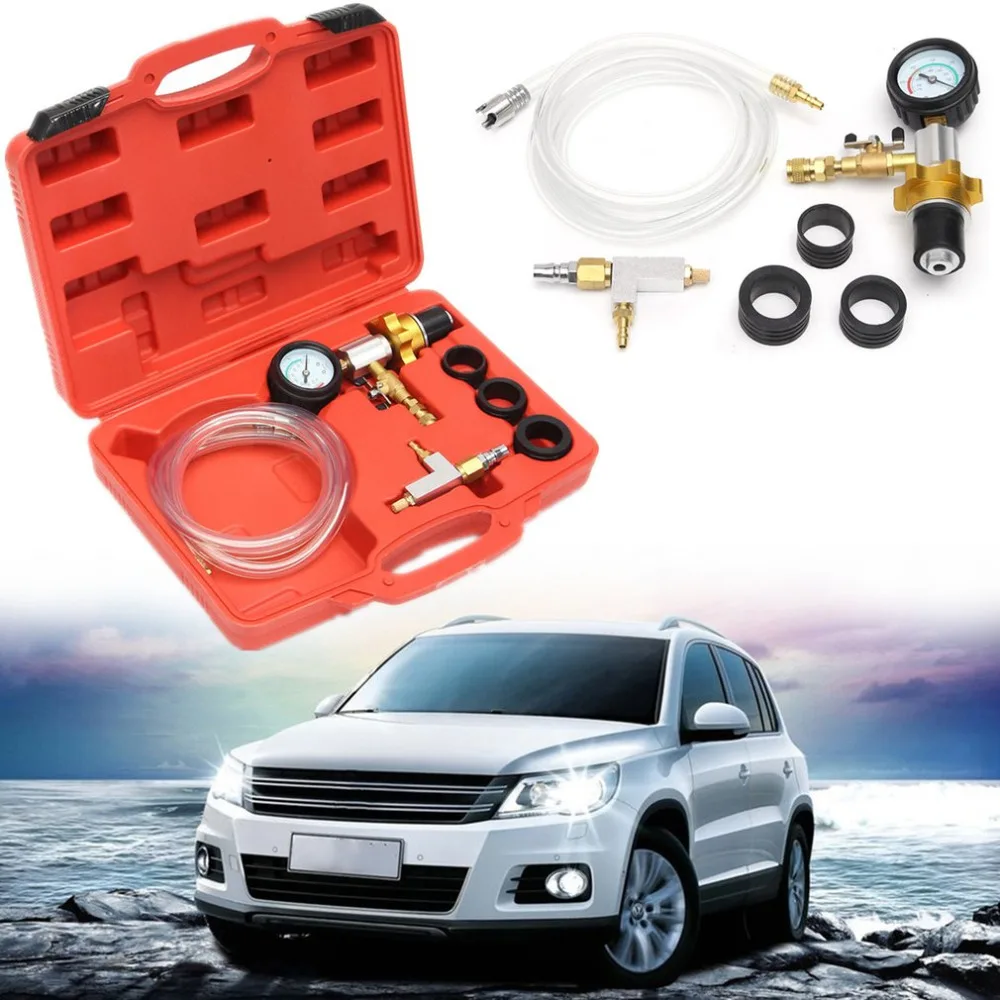 

Car Coolant Refill & Purging Tool Auto Car Radiator Coolant Vacuum Cooling System Refill & Purging Tool Gauge Kit