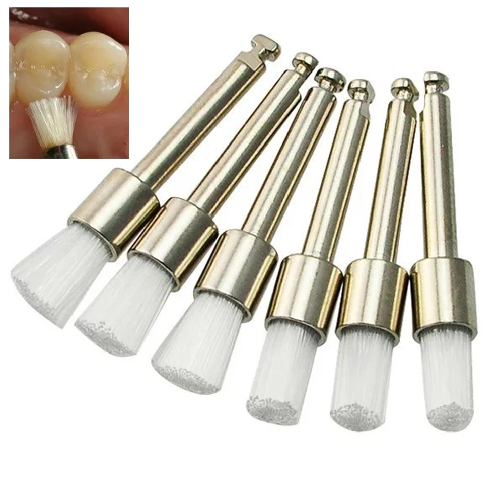 100 Pcs 7mm x 2.35mm Nylon Hair Brushes Teeth Tooth Whitening Polishing