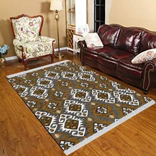 Else Nordec черно-белый ikat скандинавский геометрический 3d принт Противоскользящий килим моющийся декоративный килим Площадь Ковер богемный ковер