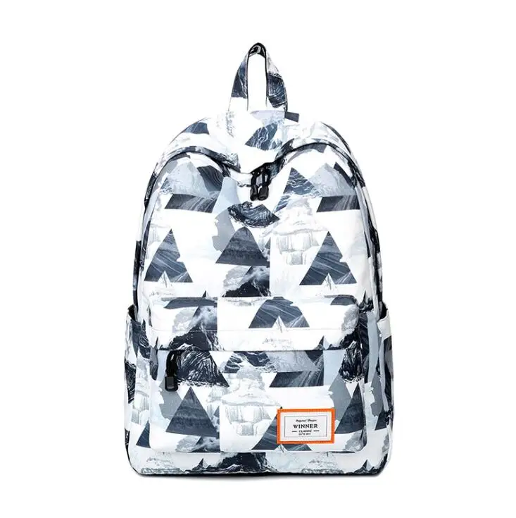 

Simple Waterproof Preppy Style Women Backpack Landscape Scenery Pattern Ink Printing School Bags for Teenage Girls W-07-70