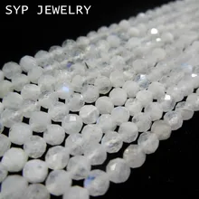 Натуральный лунный камень граненый круглый 3,5 мм свободные бусины крошечный камень для изготовления ювелирных изделий Дизайн diy ожерелье браслет