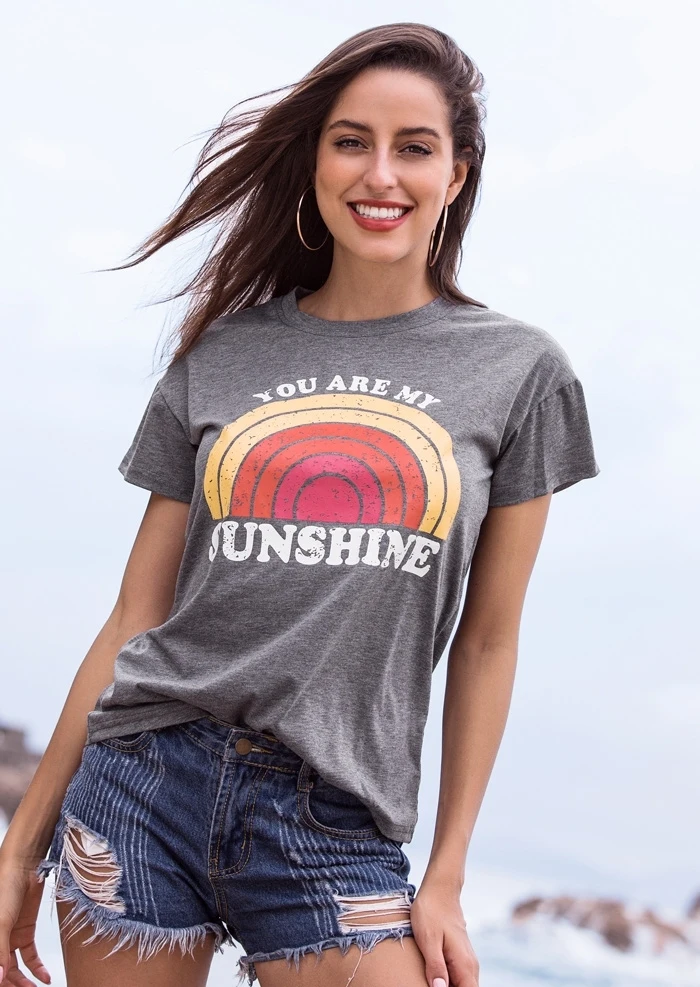 You Are My Sunshine Rainbow T-Shirt Image 1