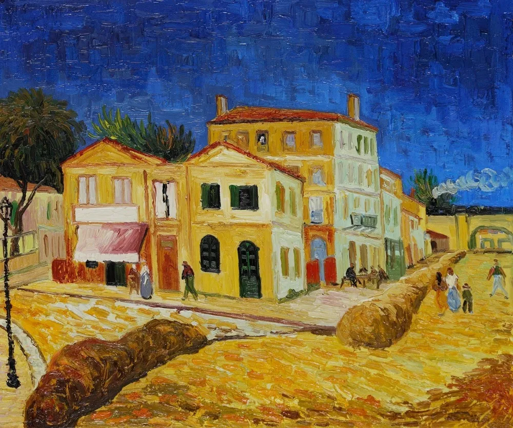Hoge kwaliteit olieverf Canvas Reproducties Vincent Huis in Arles (de Gele  Huis) door Van Gogh Schilderen handgeschilderde|Schilderij \u0026 Schoonschrift|  - AliExpress