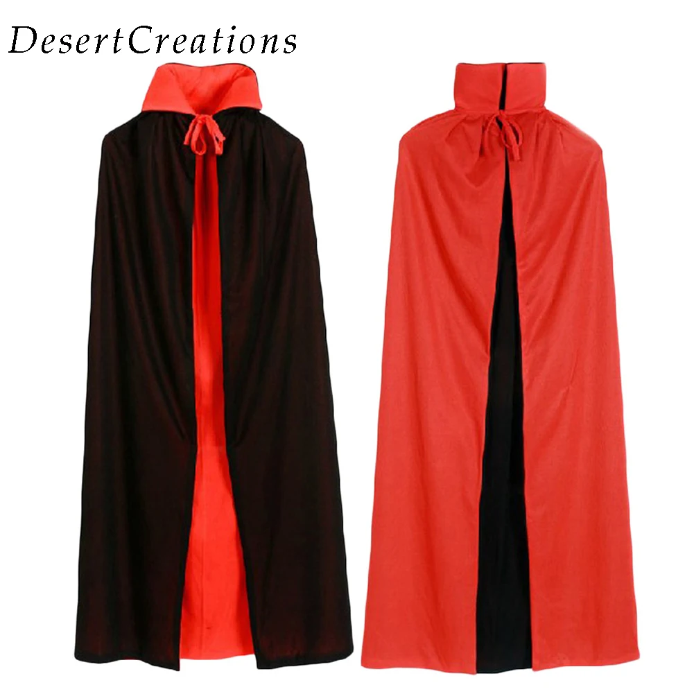 Adult Witch Long Red Black Halloween Cloaks Hood and Capes Halloween