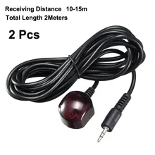 Uxcell 2 шт 10-15 м расстояние приема 2,5 мм/3,5 мм разъем Одна Головка ИК инфракрасный пульт дистанционного управления приемник 1,5 м/2 м кабель