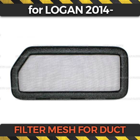 

Filter mesh under jabot for Renault Logan 2014- on duct plastic ABS protection embossed function car styling accessories