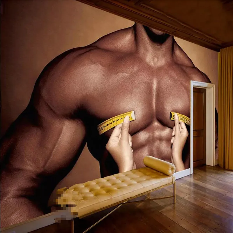 Fitness handsome guy muscle tooling background high-grade wall cloth manufacturers wholesale wallpaper mural photo wall Fitness handsome guy muscle tooling background high-grade wall cloth manufacturers wholesale wallpaper mural photo wall