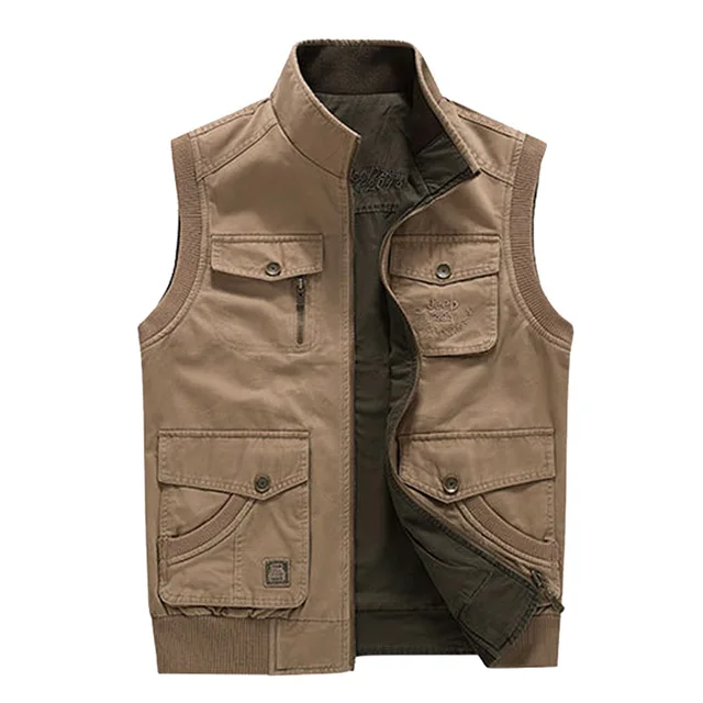 Military Men's Vest Sleeveless Jacket Plus Big Size Waistcoat Male