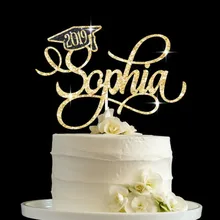 Индивидуальный Выпускной торт Топпер град торт Топпер выпускник выпускного вечера украшение Блестящий Золотой торт Топпер Выпускной Congrats торт Топпер