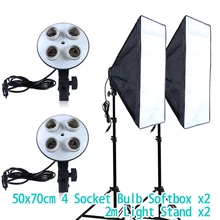 Diffuser Light 50 70cm Continuous Lighting Softbox for 4 in 1 Socket E27 Lamp Holder with