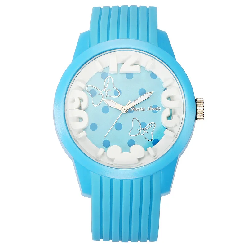

woman watch Disney brand Mickey mouse fashion women's clocks quartz students womens wristwatches Rubber waterproof