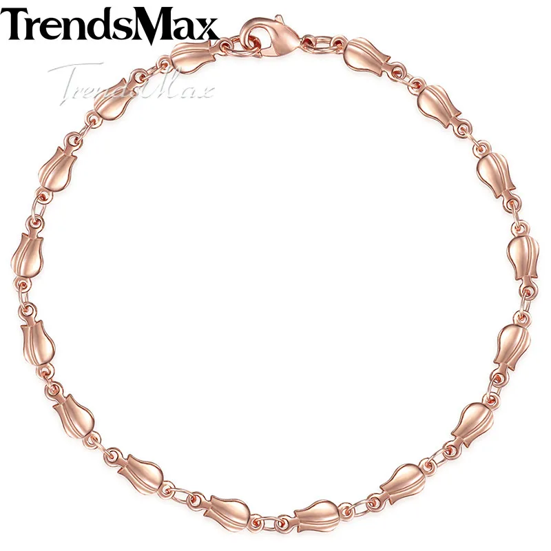 Женский браслет из розового золота 585 пробы 4 мм 18 см 20 23 см|women bracelet|bracelet chainbracelet
