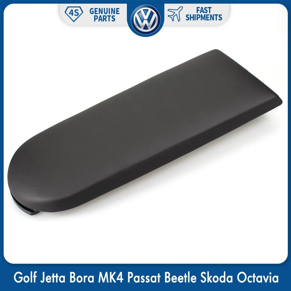 Center Console Latch Lid Black Leather Armrest Cover for VW Volkswagen
