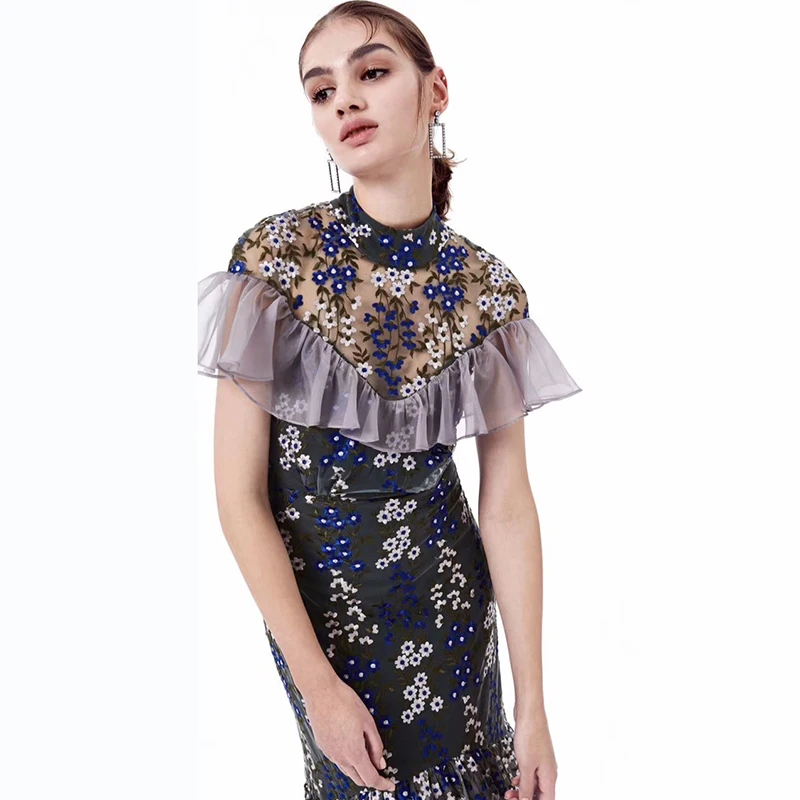 Ciysty 2018 Новый Femme Англия Стиль офис леди платье элегантный с круглым вырезом и