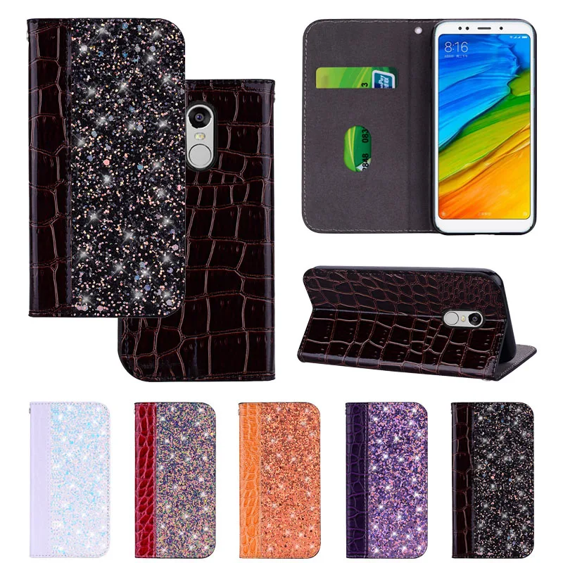 

Xiaomi Redmi 5 Plus Case Redmi 5 Case Glitter Flip Luxury Leather Wallet Phone Cover on for Xiomi Redmi 5 Plus Redmi5 5Plus Case