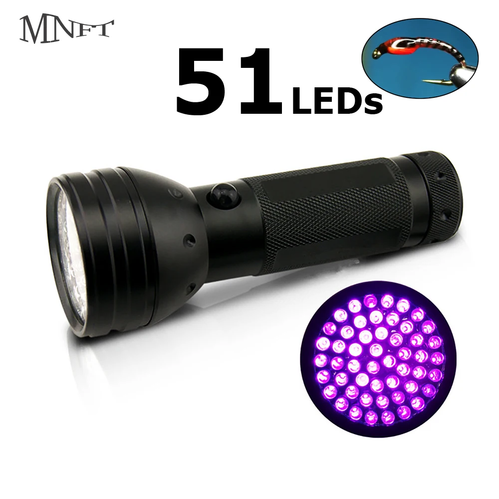 

MNFT 51 LED Ultra Violet UV Light Flashlight Lamp For DIY Fly Tying Buzzer Bug Nymph Head LOCA Glue Curing
