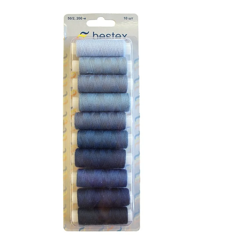 

50/2 , 200 meters , 10 pcs Jeans color thread, Embroidery Sewing Threads For Hand Sewning&Machines Patchwork Sewing Accessories