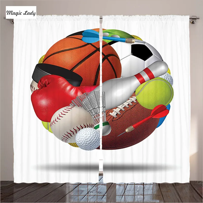 Curtain Sport Equipment The Games Curtains Living Room Bedroom Soccer