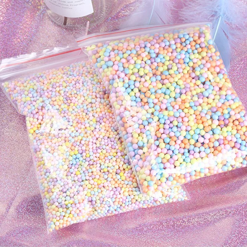 

Happy Monkey In Stock 20 Packs/set DIY Slime Balls Not faded Color Foam Beads Slime Supplies Filler For Fish Tank Decoration Toy