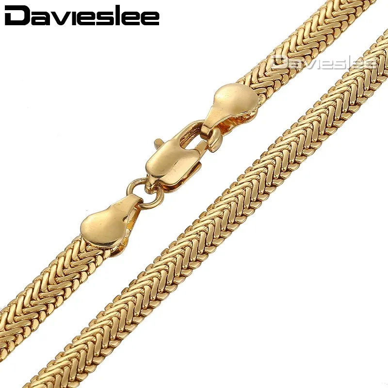 5mm 50cm Mens Chain Boys Yellow Gold Filled GF Necklace Herringbone