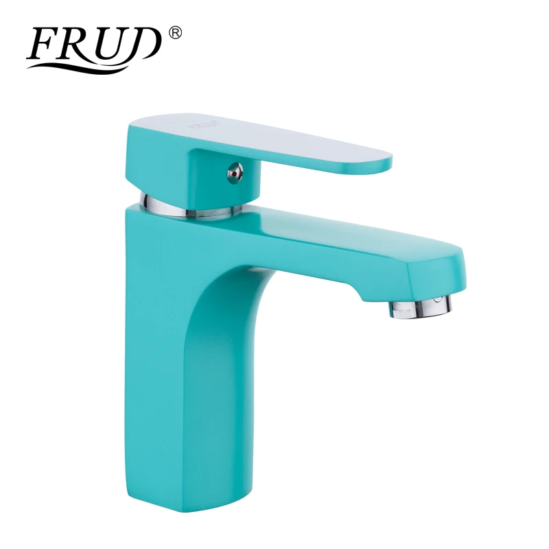 

FURD New Arrive Green Spray Painting Bathroom Basin Sink Faucet Mixer Tap Made Cold And Hot Water Bath Faucets Mixer R10303-2