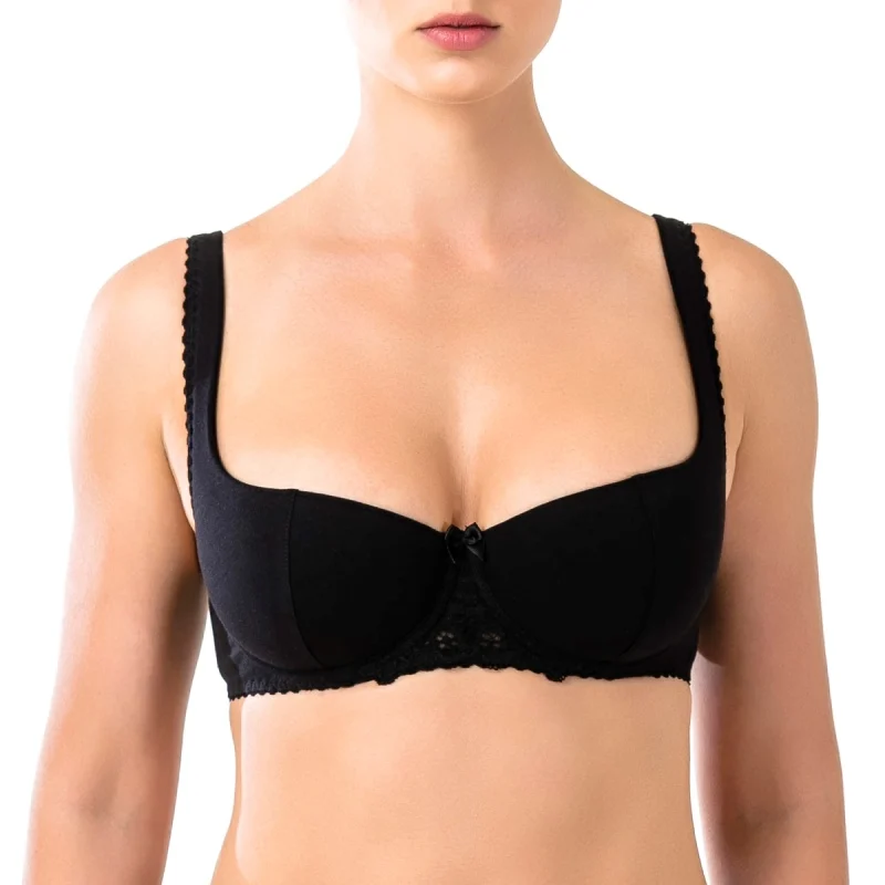 

Woman's Bra Balcony Lace Black Large Cotton Plus Size Underwear ARDI R2715-04